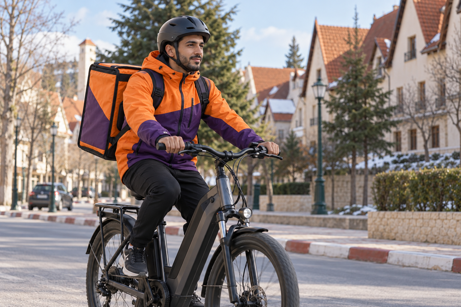 Livreur à vélo électrique
